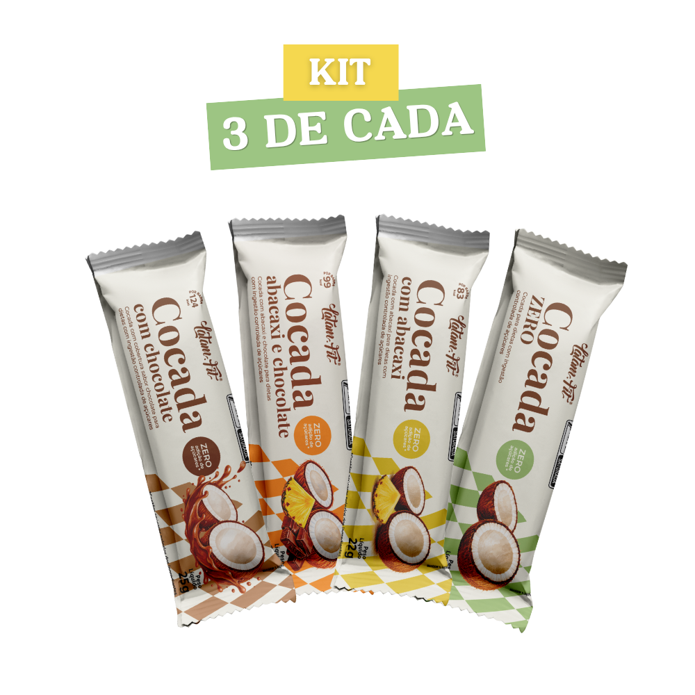 Kit Cocada + Cocada Abacaxi + Chocolate - Zero Açúcar - 264g