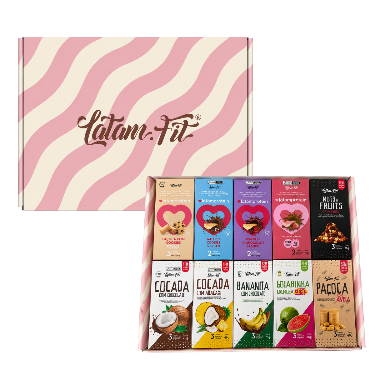 CAIXA PRESENTE - GIFT BOX - ZERO AÇÚCAR - LATAM FIT E LATAM PROTEIN