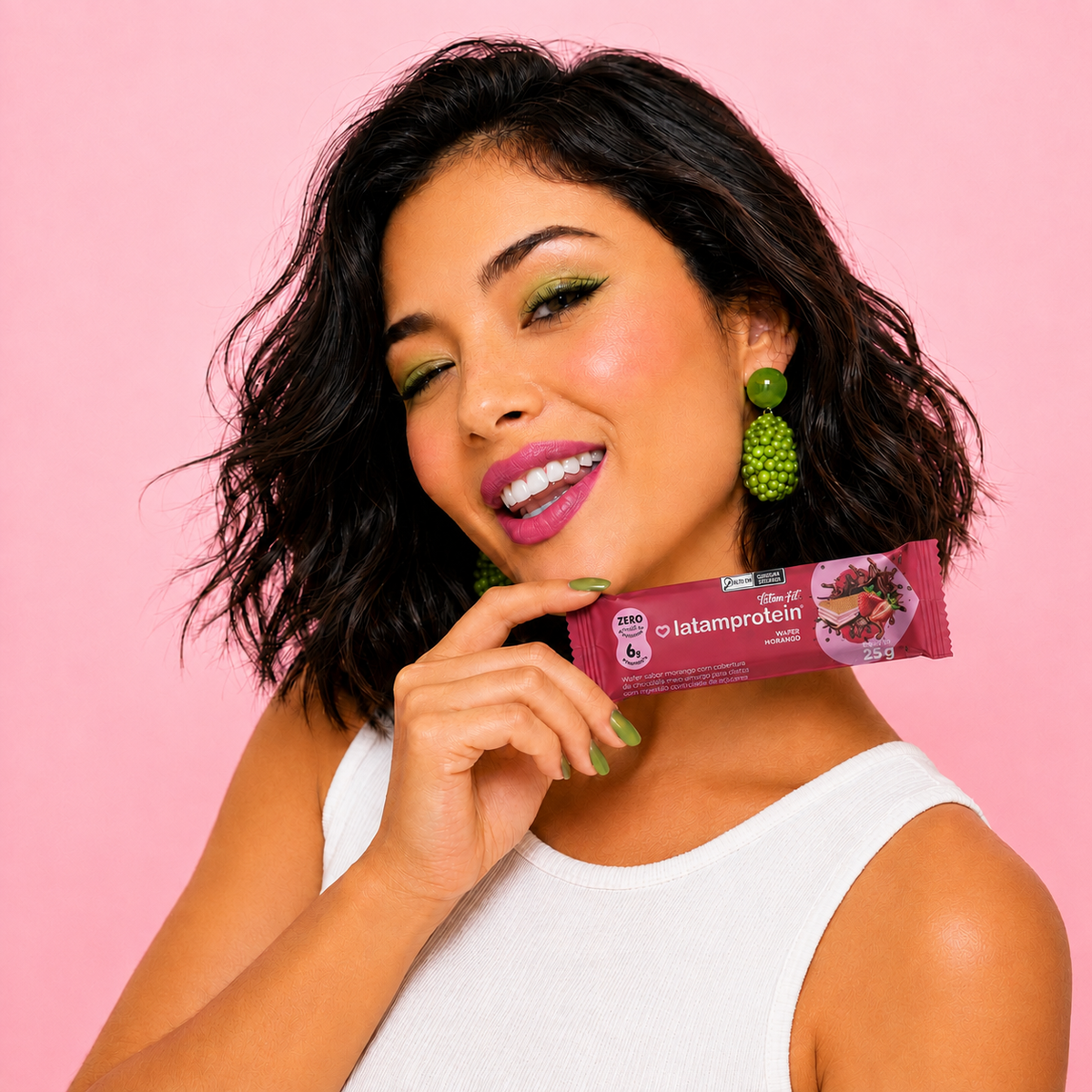 Wafer sabor Morango coberto com Chocolate 300g