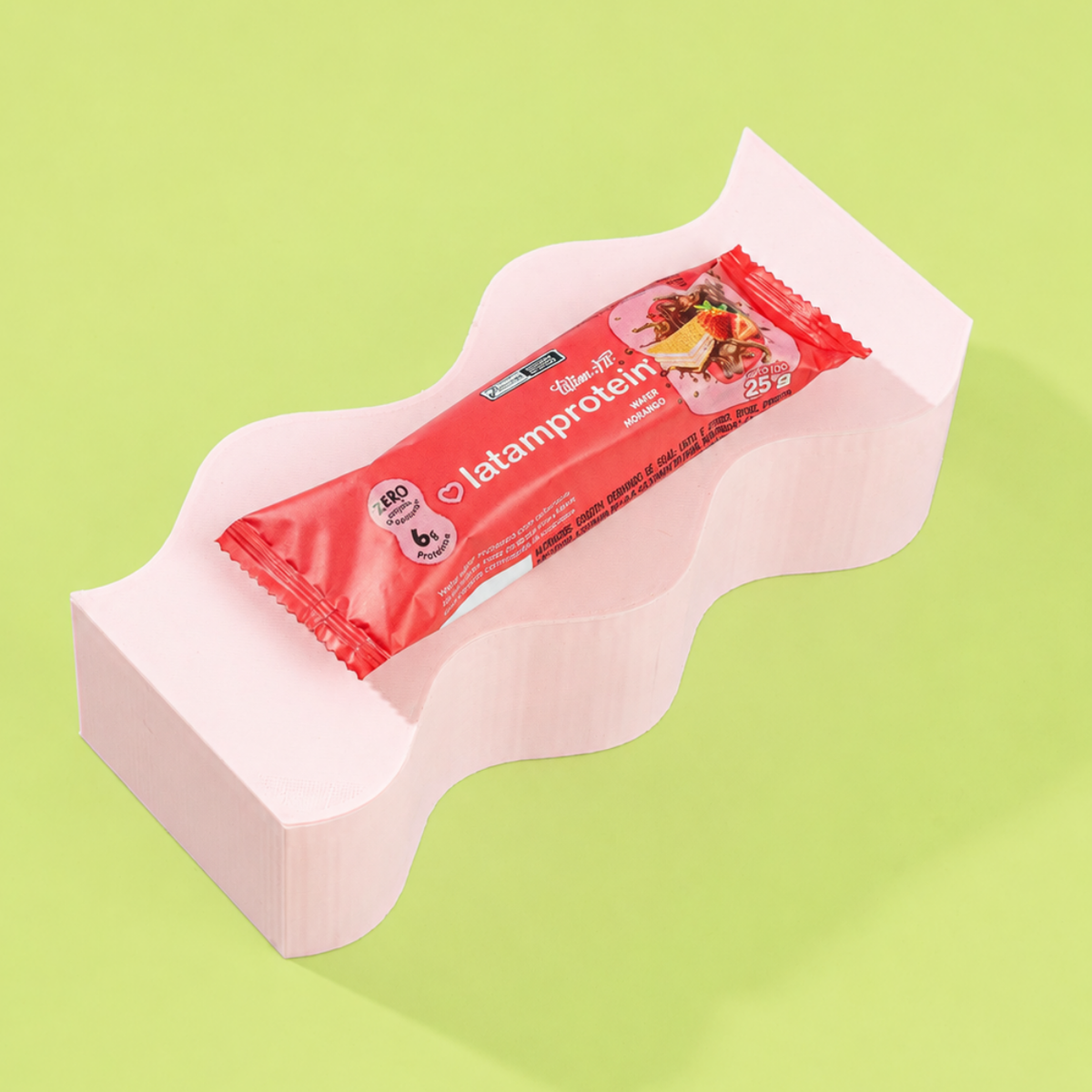 Wafer sabor Morango coberto com Chocolate 300g