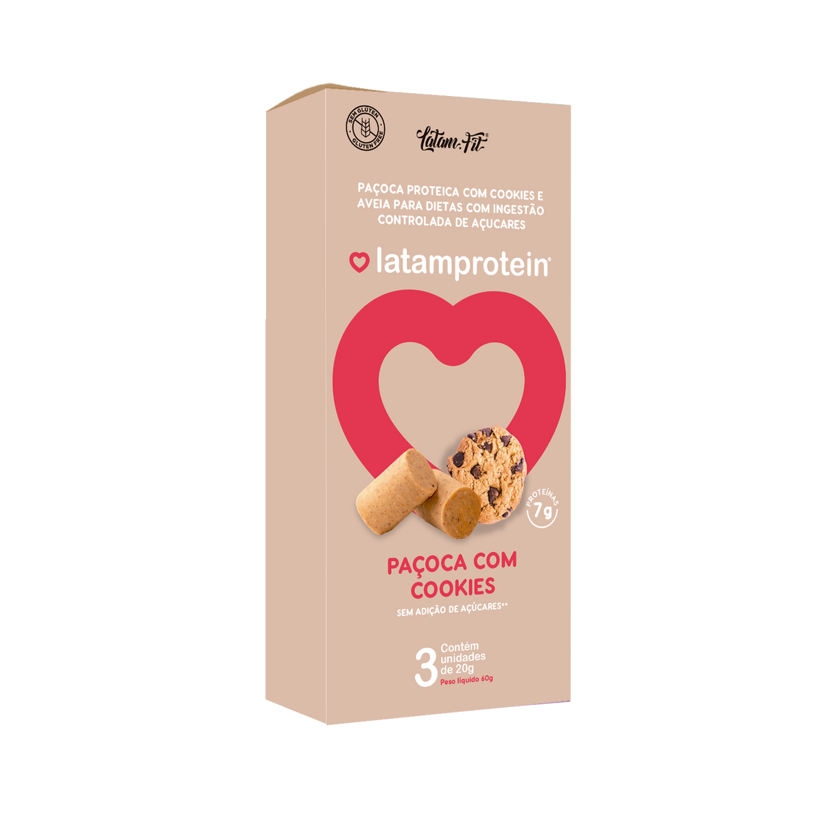 Paçoca com Cookies + Protéina - Zero Açúcar - 60g