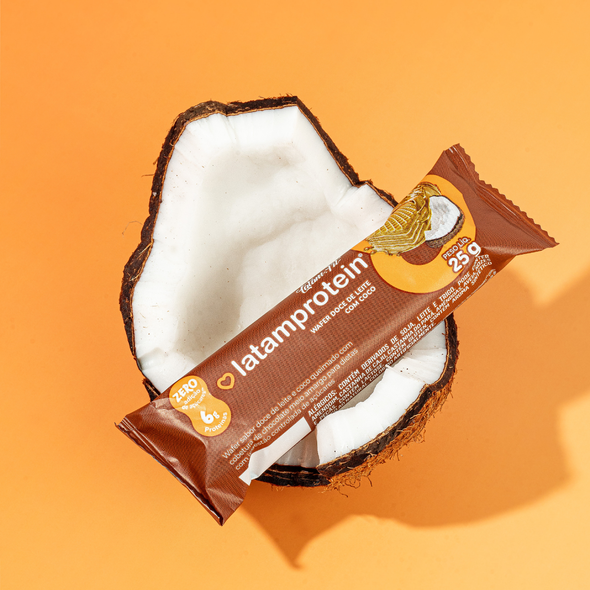 Wafer doce de leite com coco coberto com Chocolate 300g
