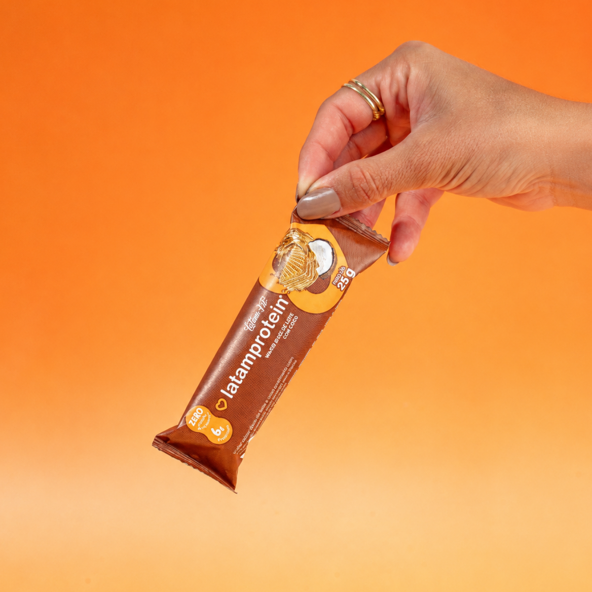 Wafer doce de leite com coco coberto com Chocolate 300g