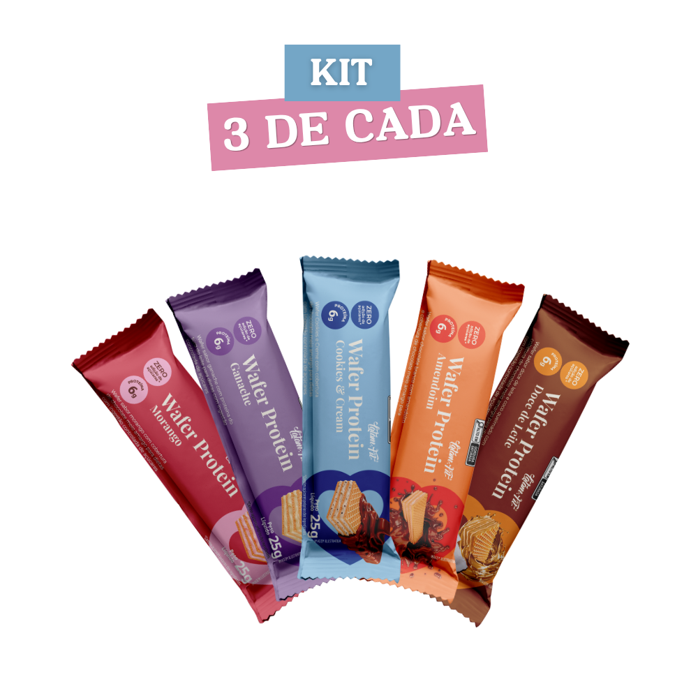 Kit - Wafer Cookies + Amendoim + Ganache de chocolate + Proteína + Choco - 150g