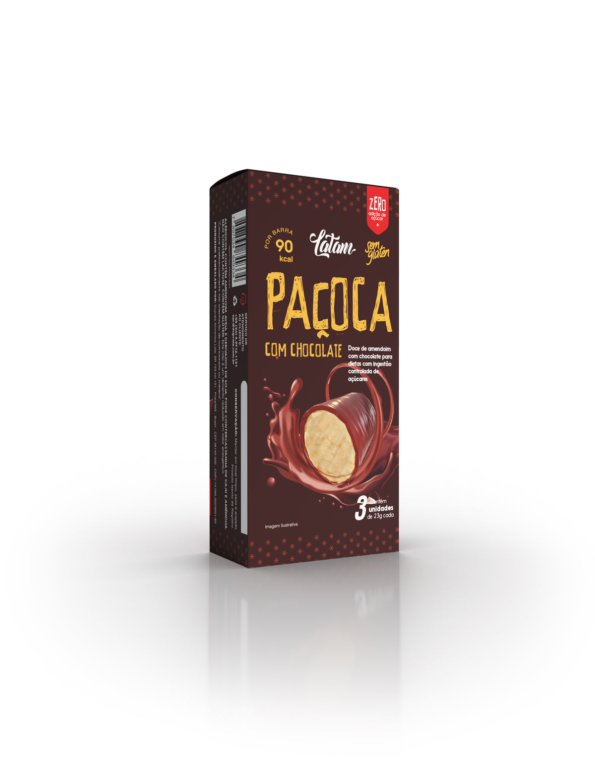 Paçoca com Chocolate Zero Açúcar 75g