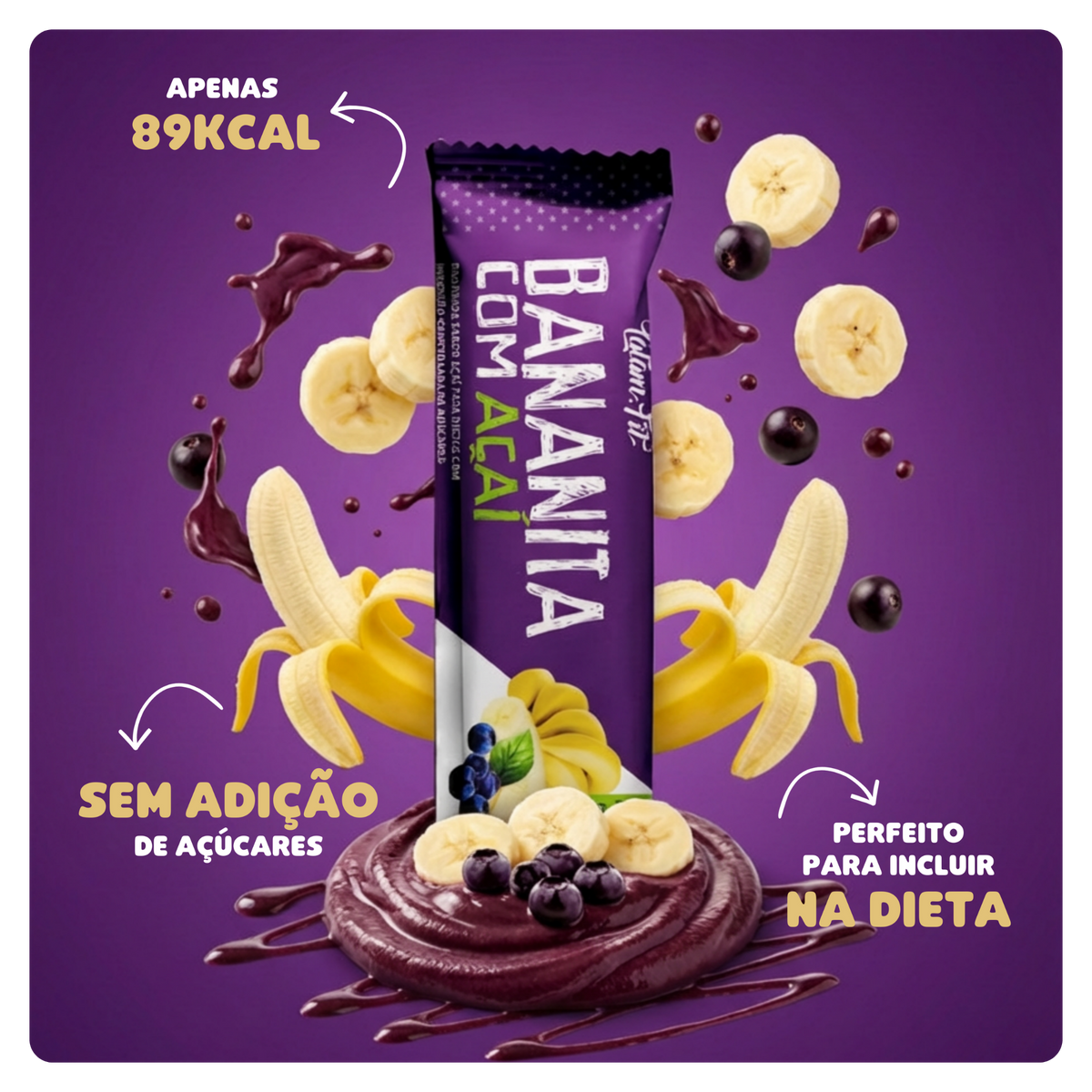 Bananita Cremosa com Açaí Zero Açúcar 264g
