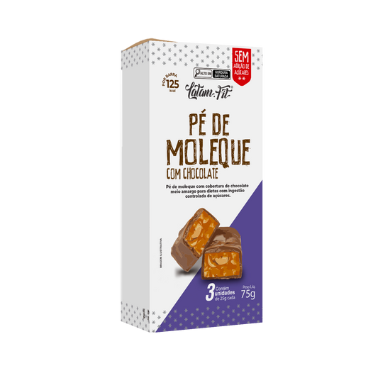 Pé de Moleque com chocolate - zero Açúcar 75g