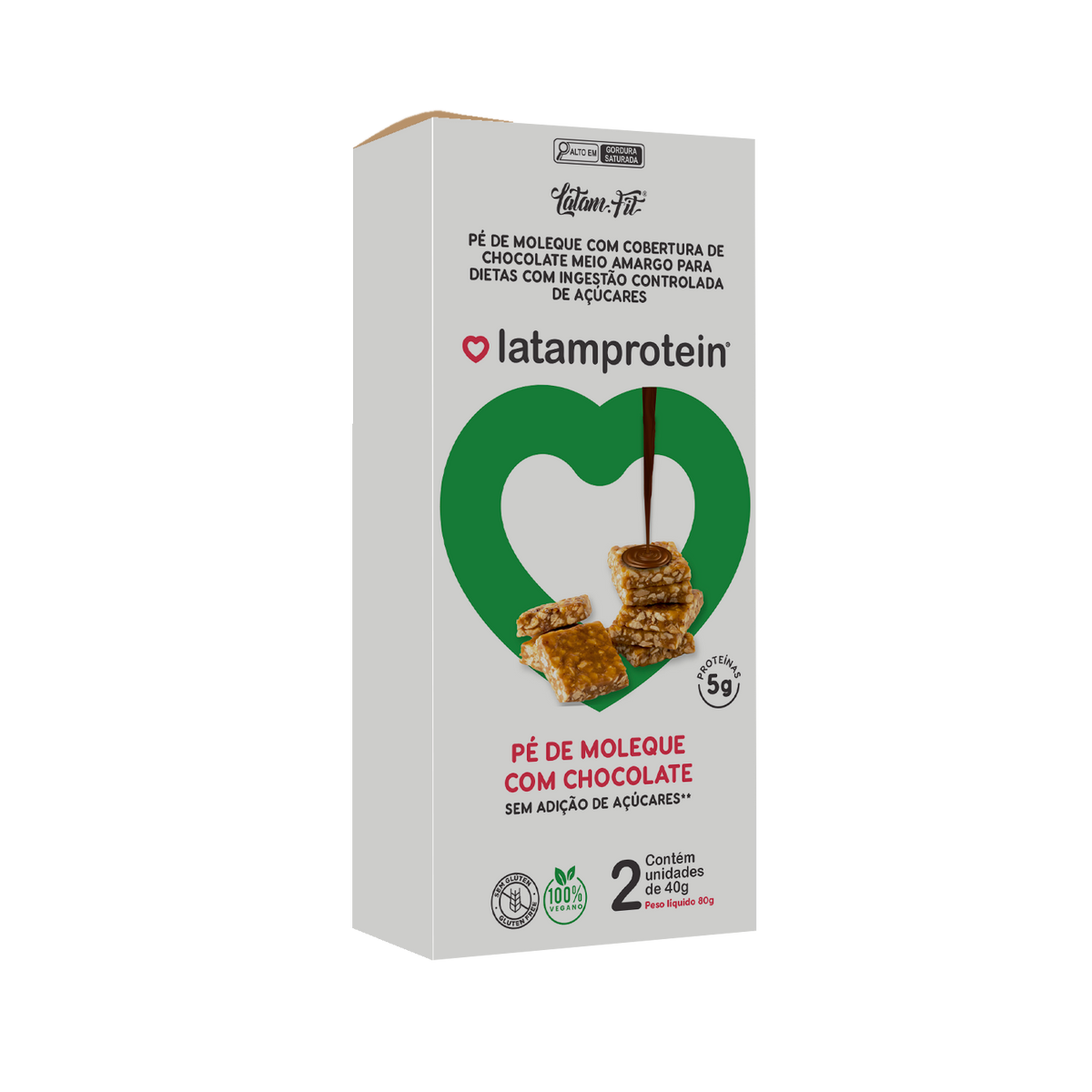 Pé de Moleque com Cobertura de Chocolate Vegano 80g