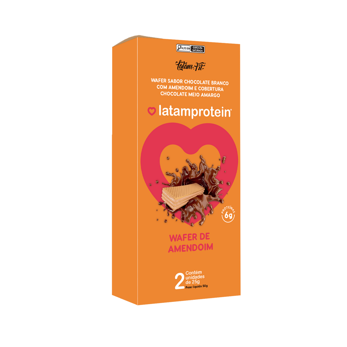 Wafer Amendoim + Proteína Coberto de Chocolate 50g