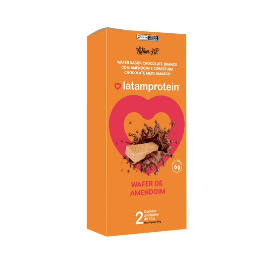 Wafer Amendoim + Proteína Coberto de Chocolate 50g