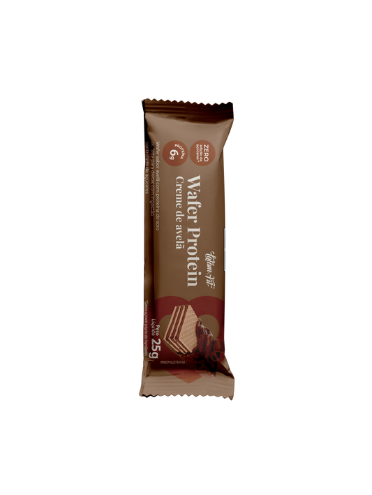 Wafer recheio sabor Creme de Avela com proteína coberto com Chocolate 300g