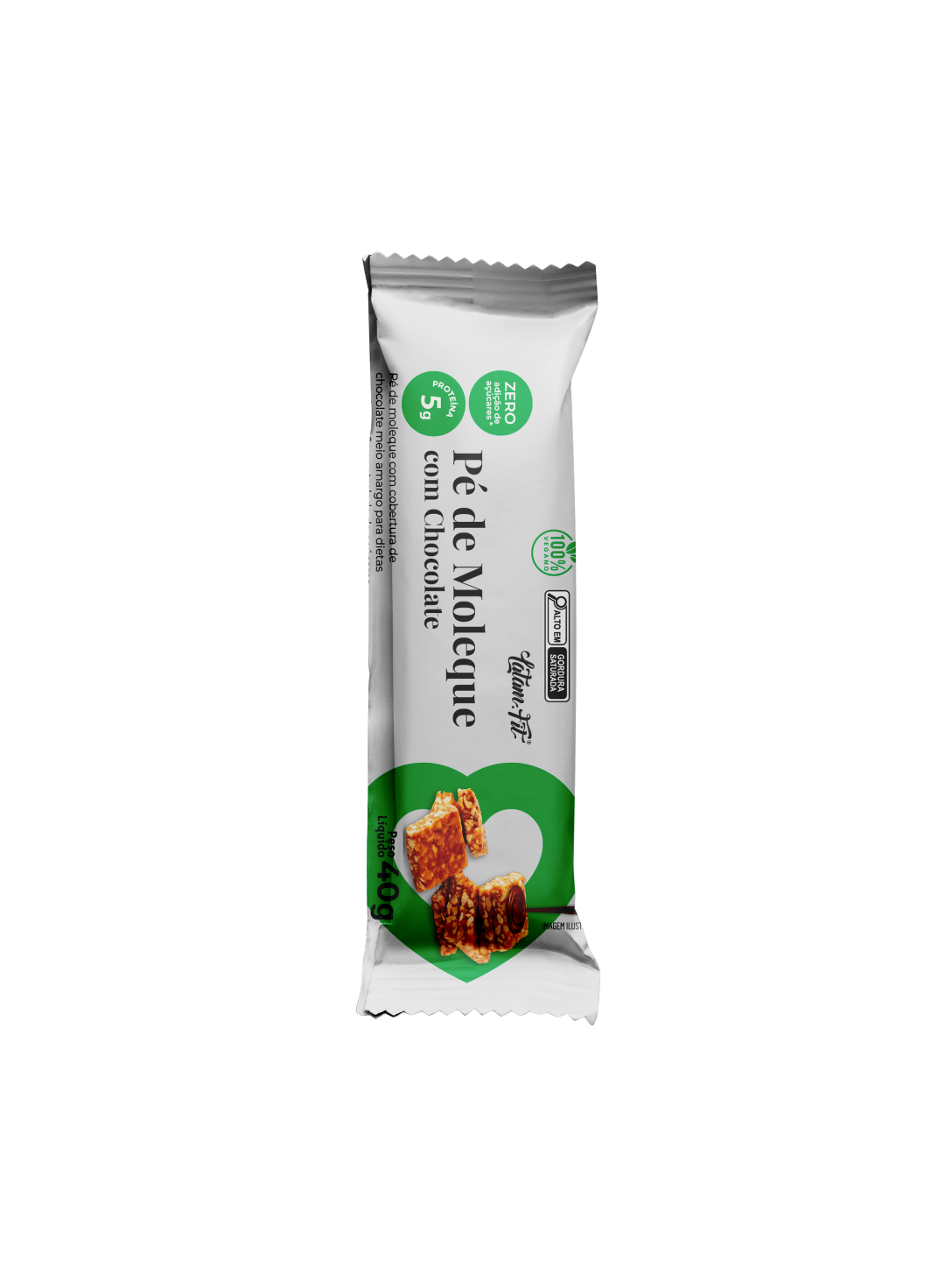 Pé de Moleque + proteína com Cobertura de Chocolate Vegano Zero 480g