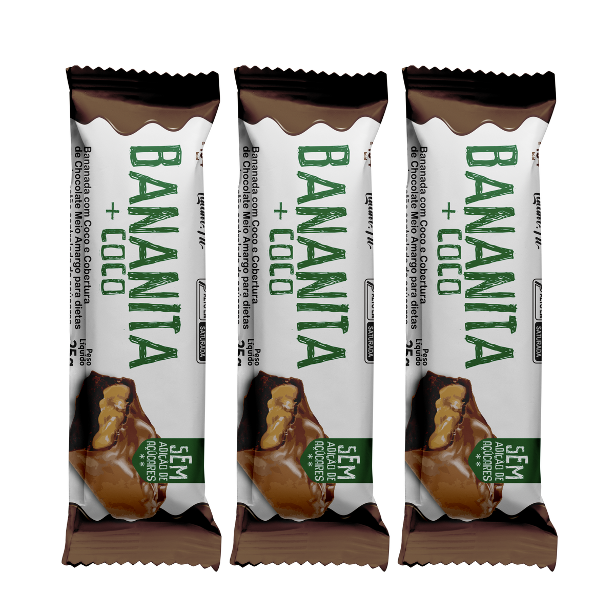 Banana + coco + chocolate - Zero Açúcar - 75g