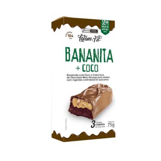 Banana + coco + chocolate - Zero Açúcar - 75g