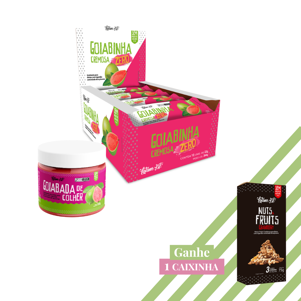 Combo Goiabada Zero Açúcar - Barrinha de Goiabada e Goiabada cremosa em Pote