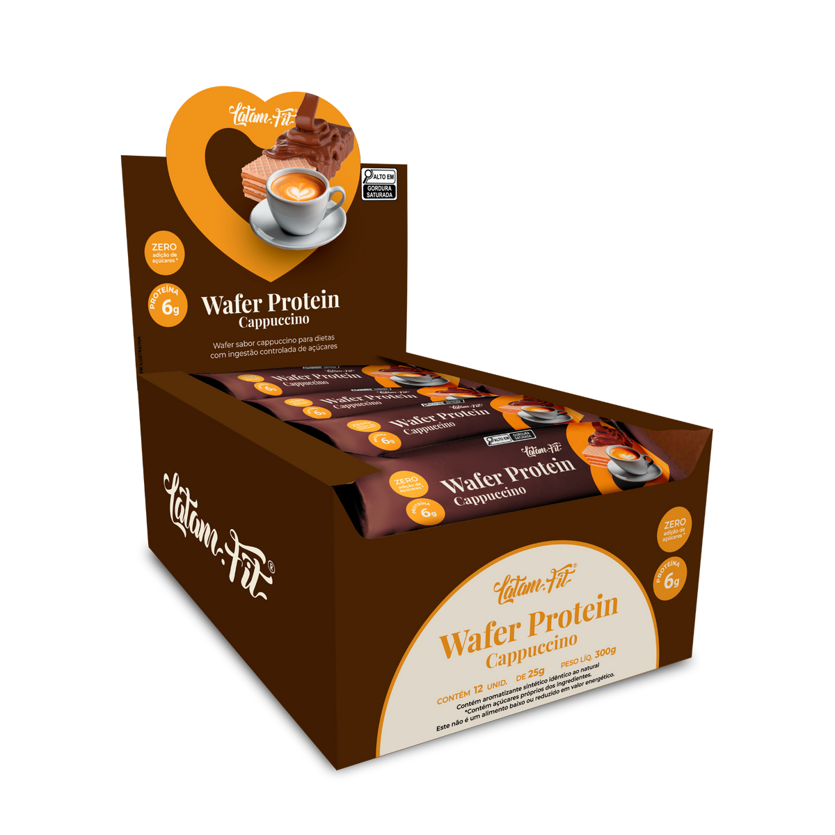 Wafer sabor Cappuccino coberto com Chocolate 300g