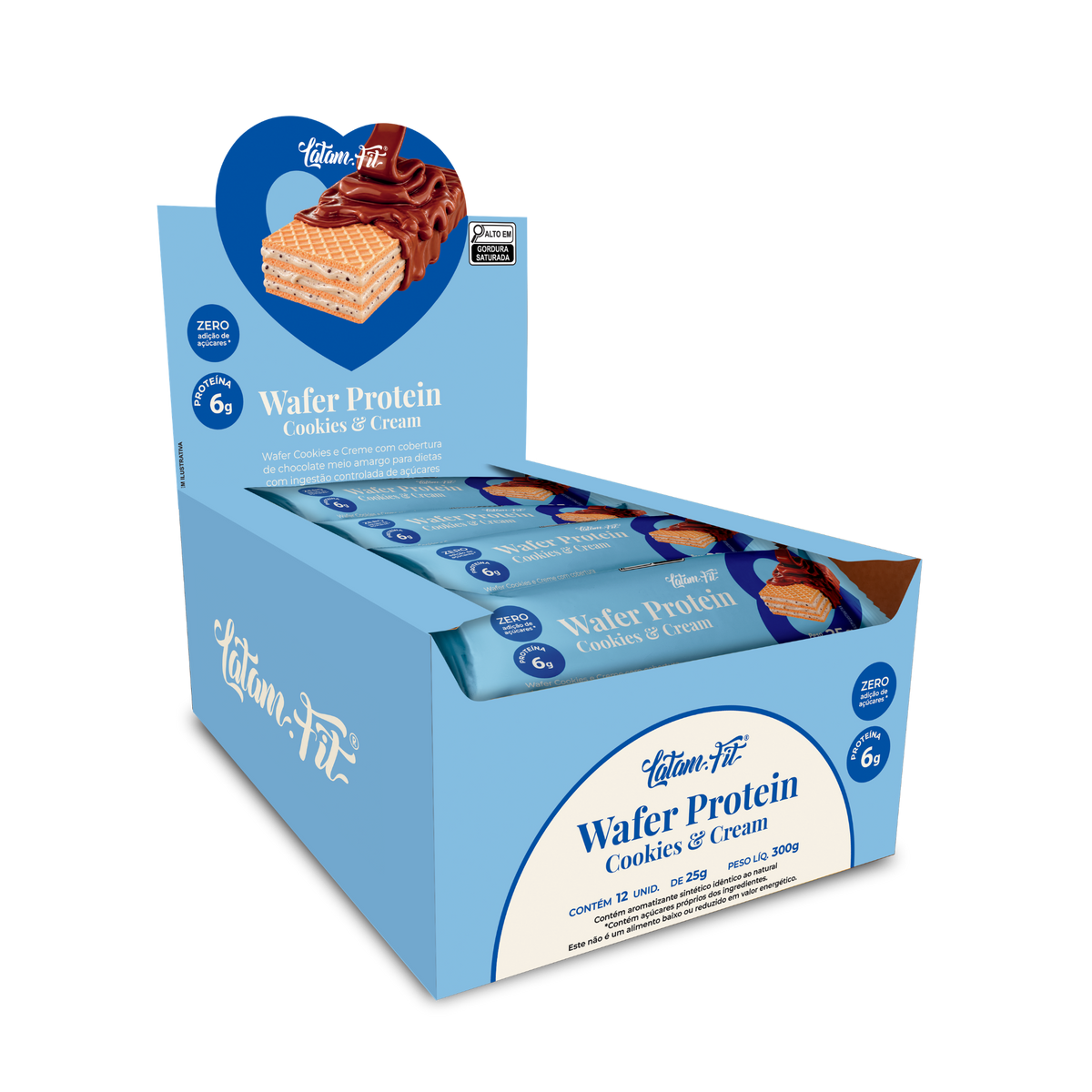 Wafer sabor Cookie & Cream coberto com Chocolate 300g