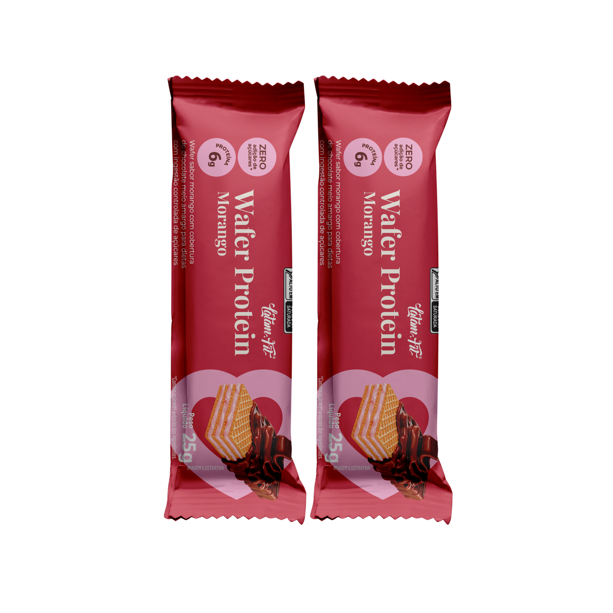 Wafer Morango + Proteína Coberto de Chocolate 50g
