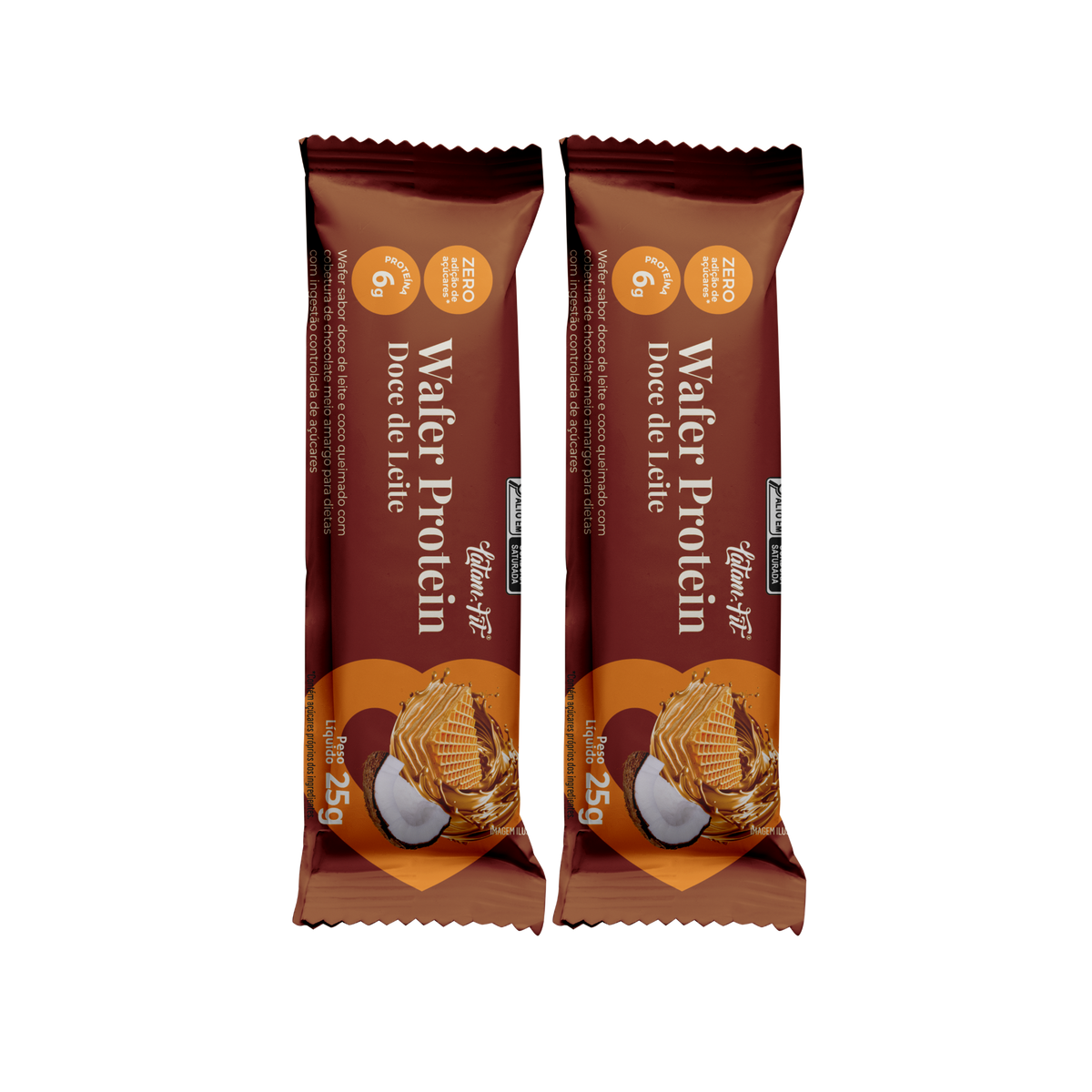Wafer Doce de Leite com coco e Proteína Coberto de Chocolate 50g