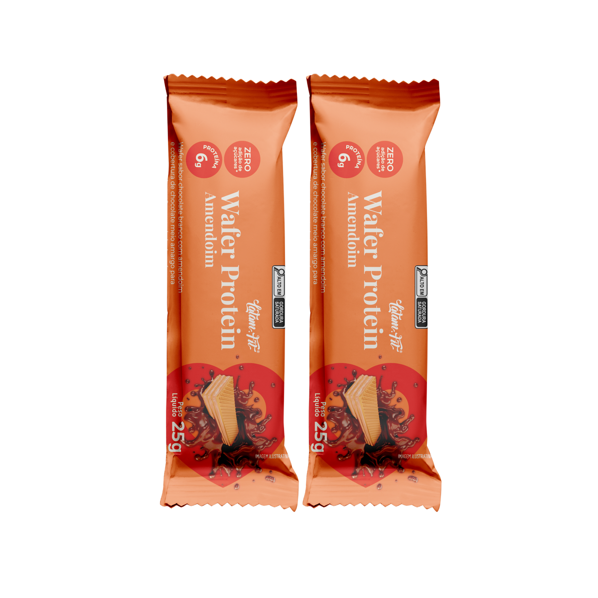 Wafer Amendoim + Proteína Coberto de Chocolate 50g