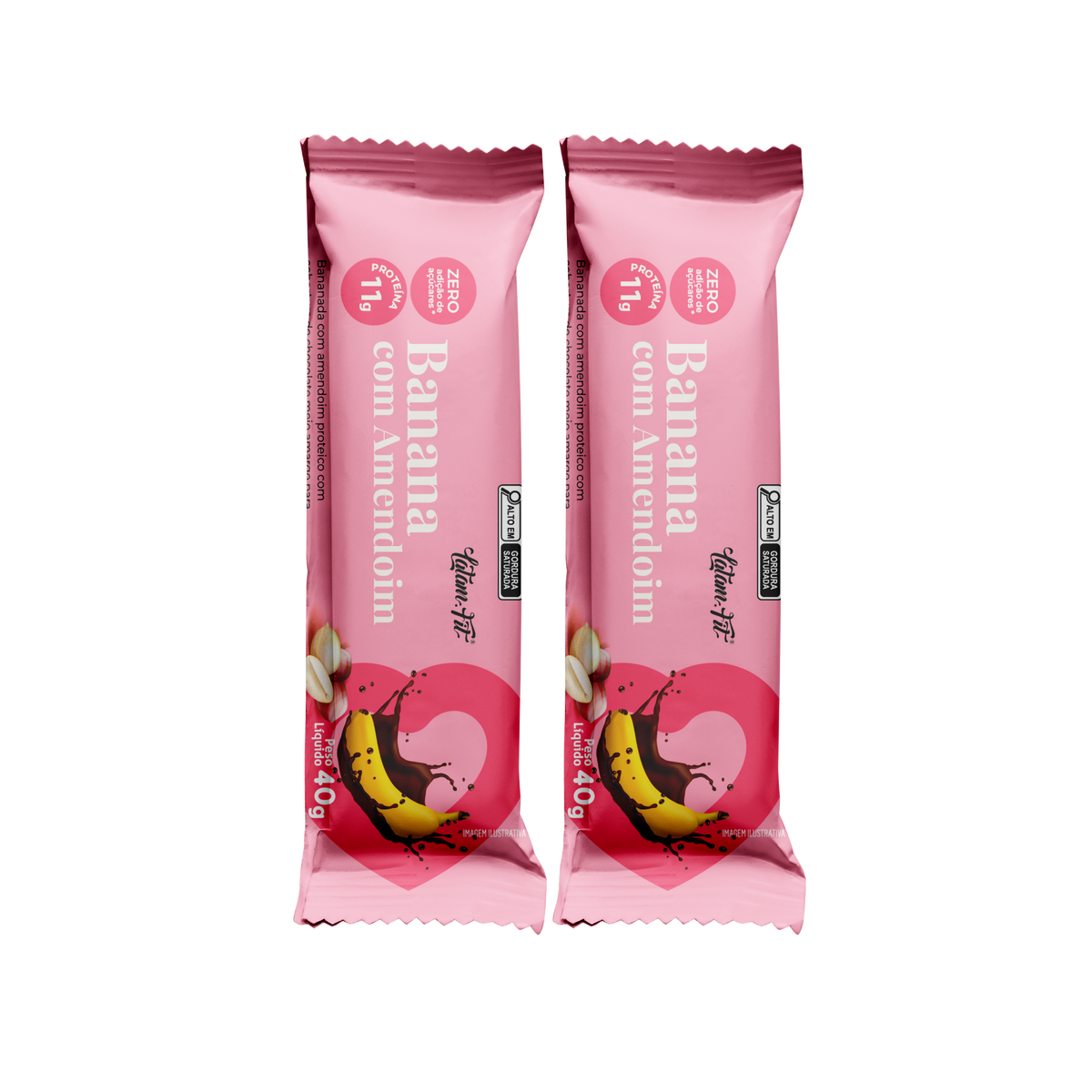 Banana + amendoim + proteína com chocolate - Zero açúcar - 80g