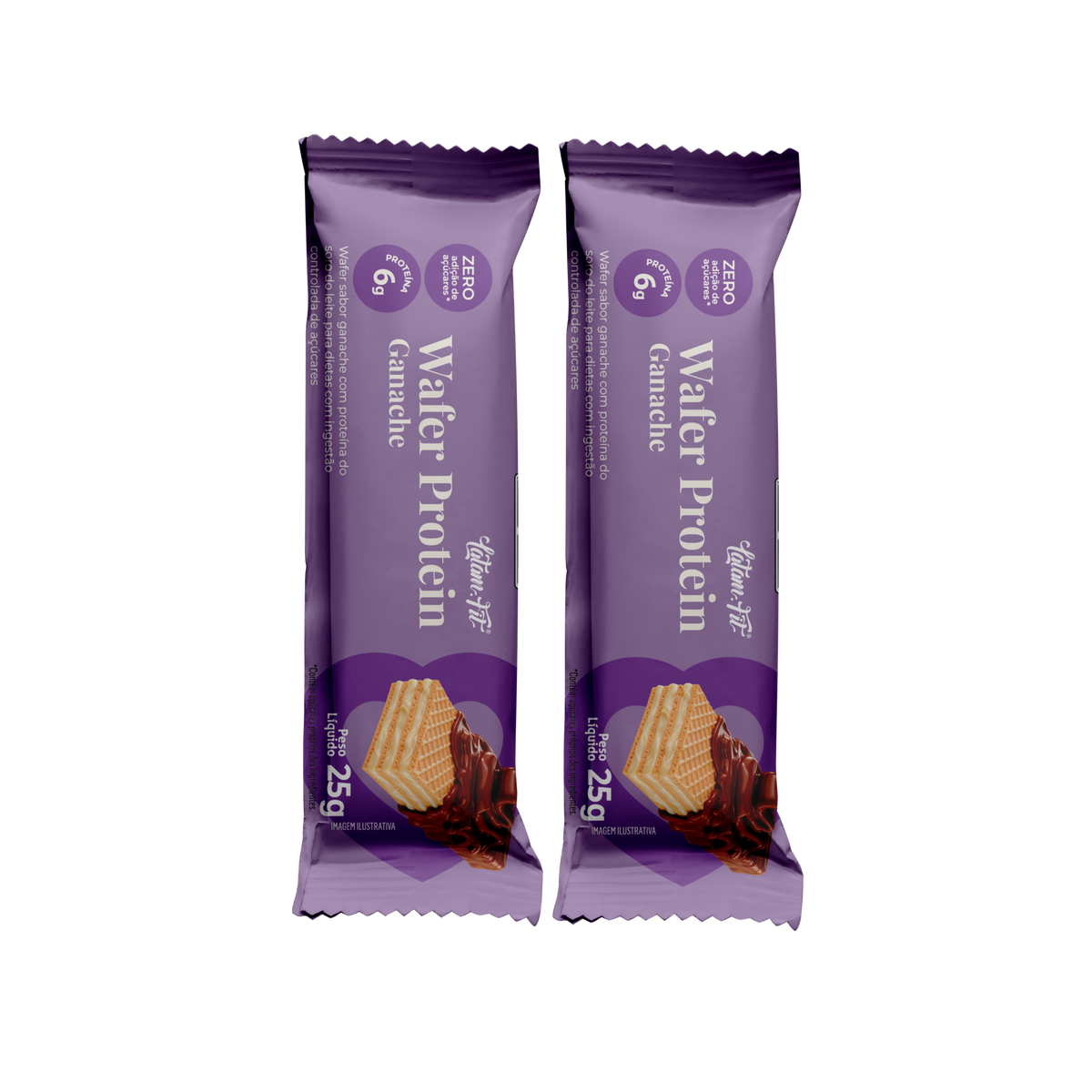 Wafer Ganache de Chocolate Branco + Proteína coberto com chocolate 50g