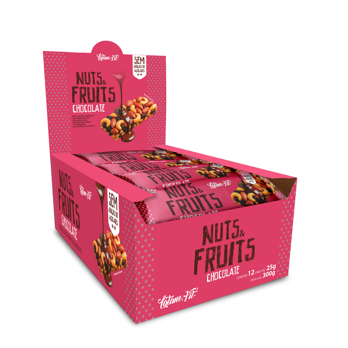 Nuts & Fruits Cranberry c/ chocolate - Zero Açúcar - 300g