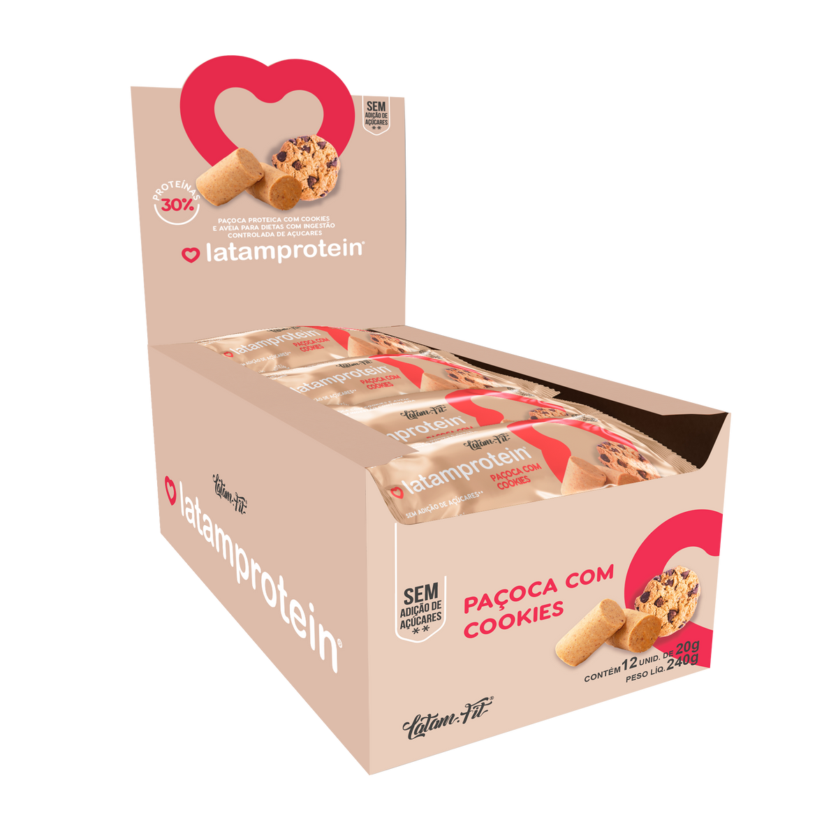 Paçoca com Cookies + Protéina - Zero Açúcar - 240g