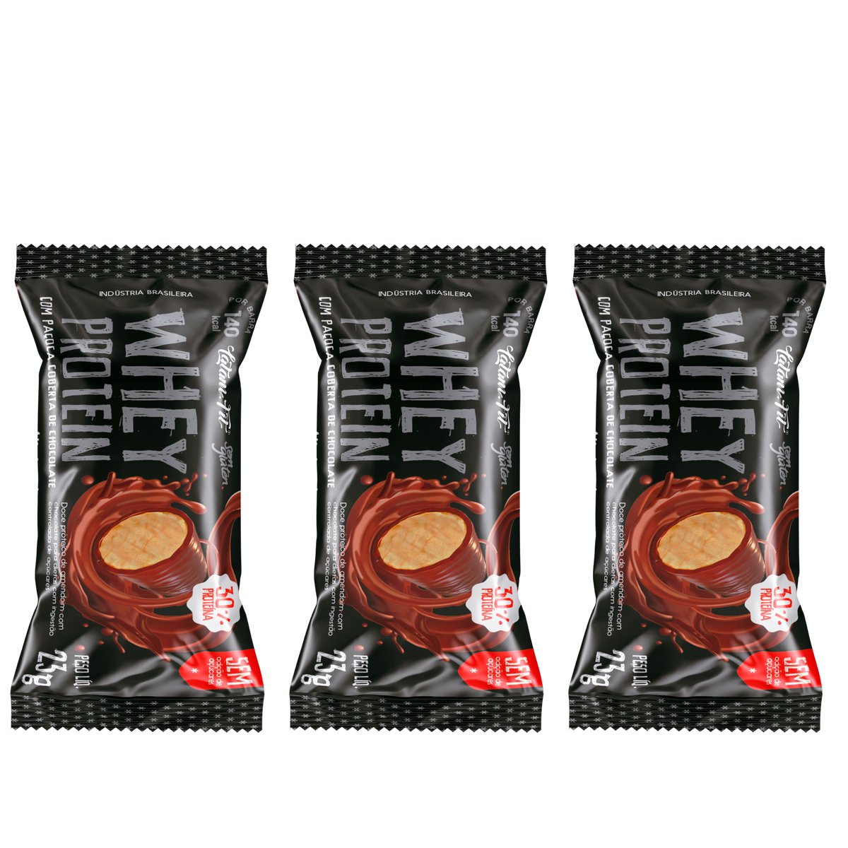 Paçoca com Whey Protein e chocolate - Zero Açúcar - 75g