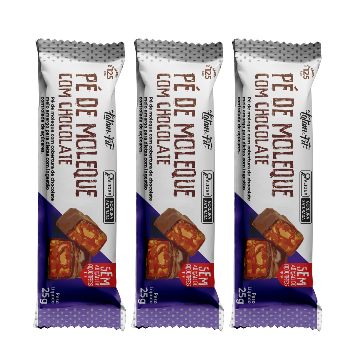 Pé de Moleque com chocolate - zero Açúcar 75g