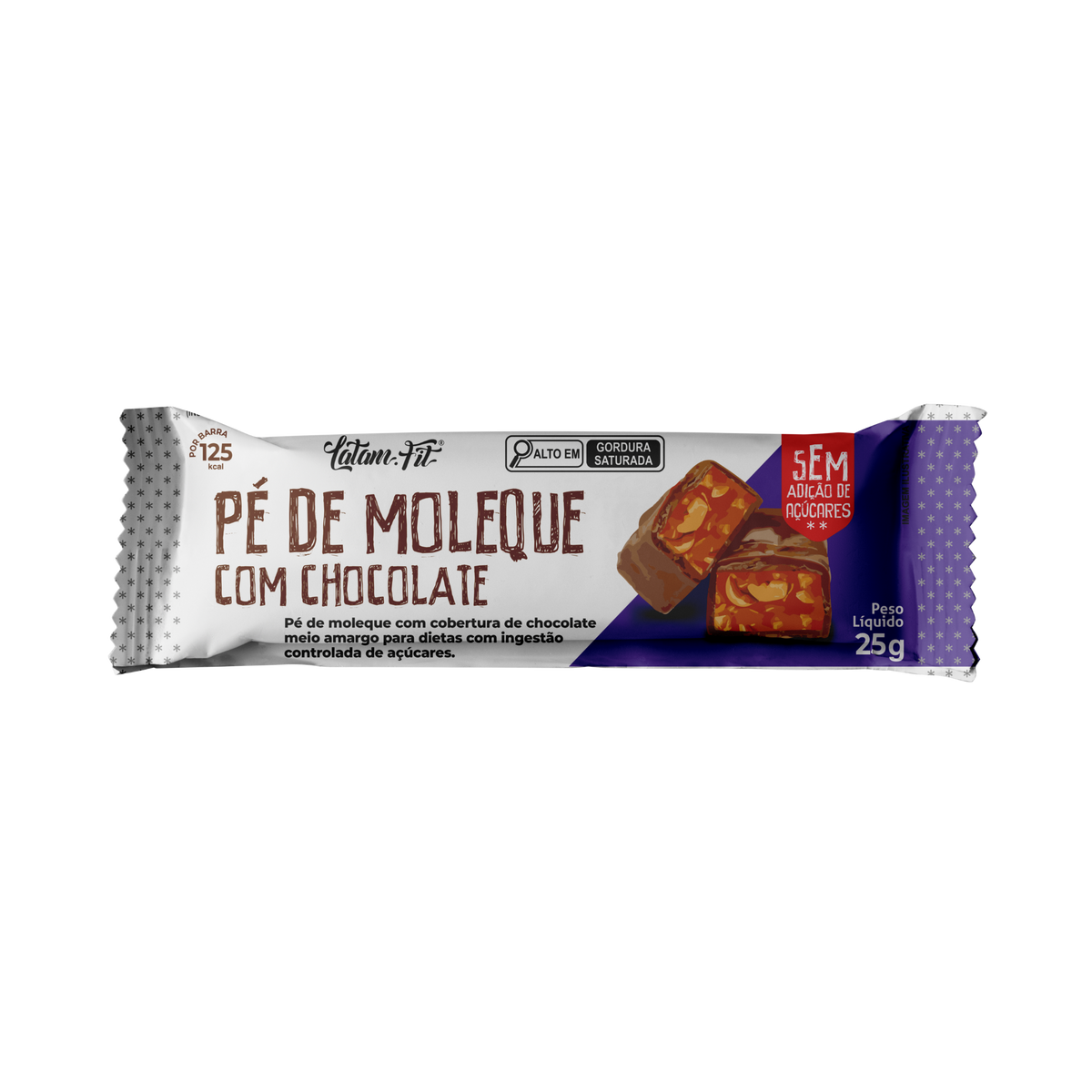 Pé de Moleque com chocolate - zero Açúcar 300g