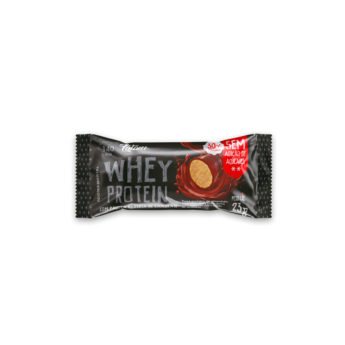 Paçoca com Whey Protein e chocolate -Zero Açúcar - 276g